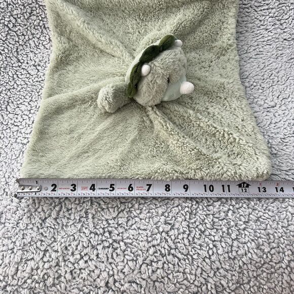 Linzy Dinosaur Baby Lovey Plush Rattle Green Mint Security Blanket Rhino 14" - Picture 6 of 10